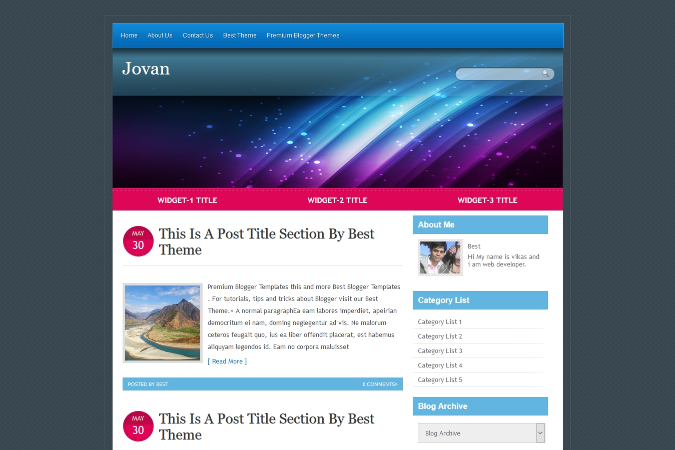 Jovan Blogger Template