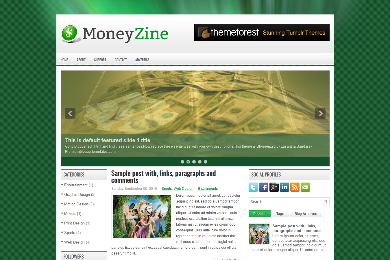 MoneyZine Blogger Template