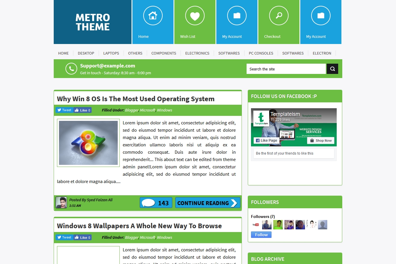 Metro UI Blogger Template