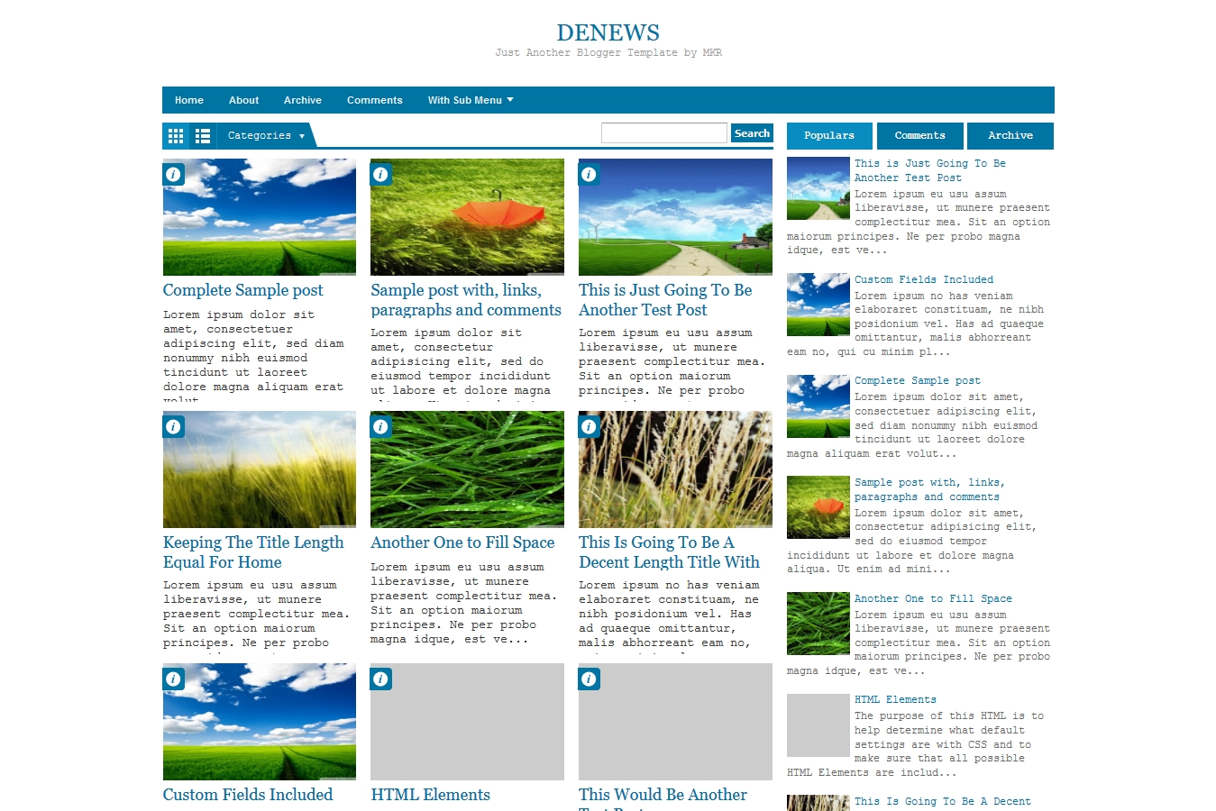 DeNews Blogger Template