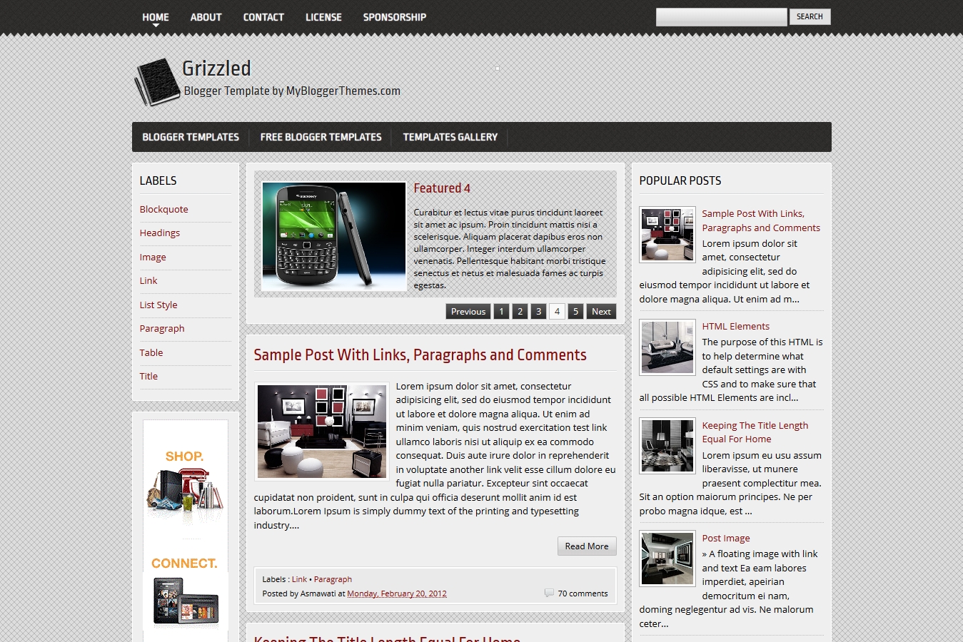 Grizzled Blogger Template