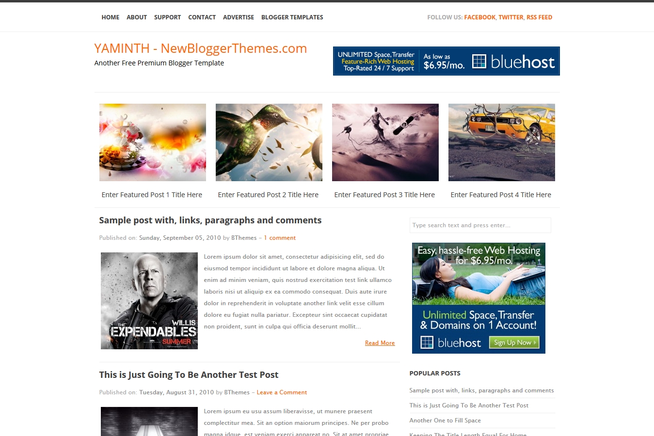 Yaminth Blogger Template