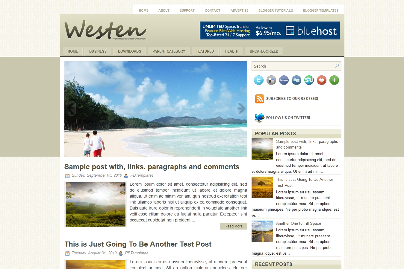 Westen Blogger Template