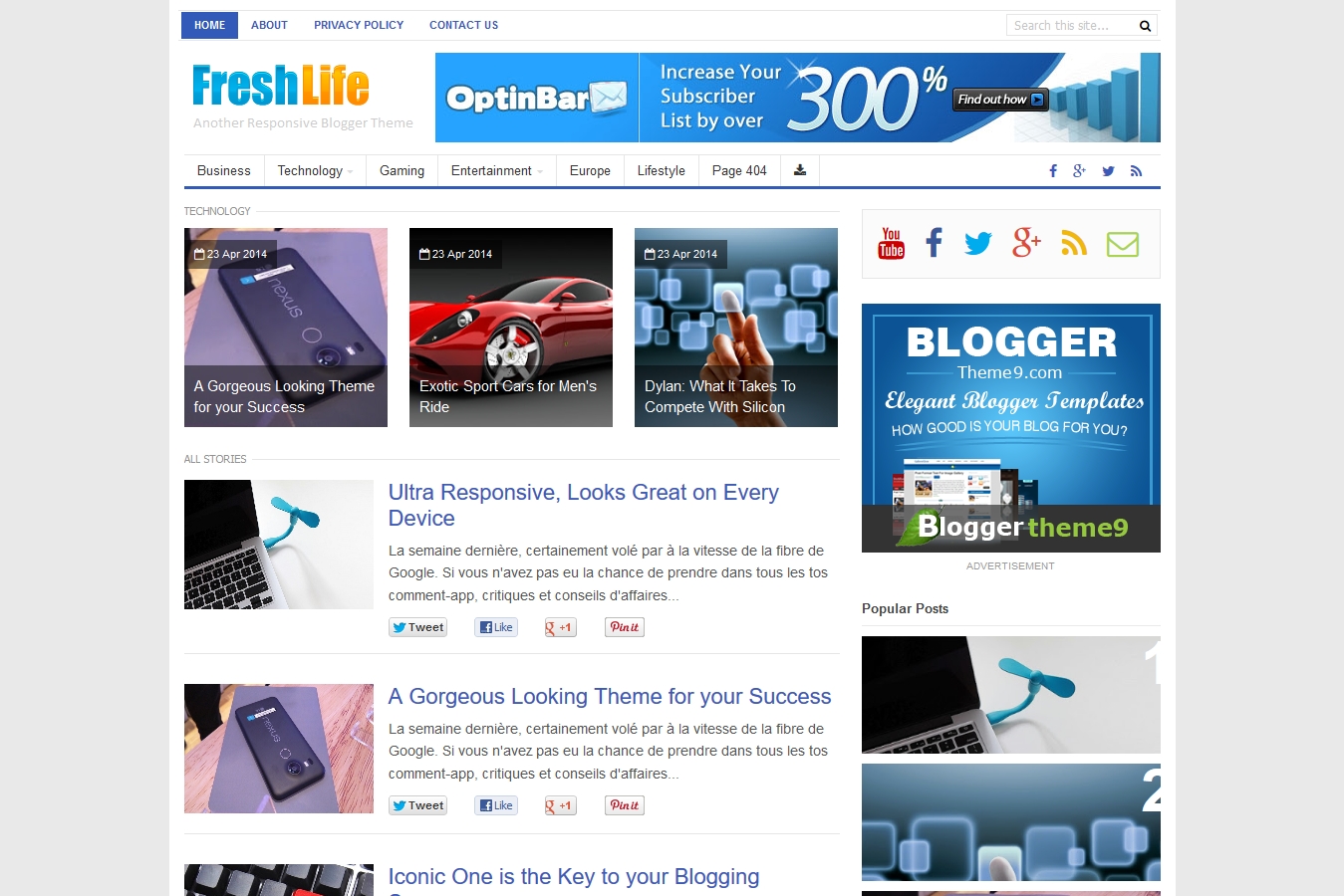FreshLife Blogger Template