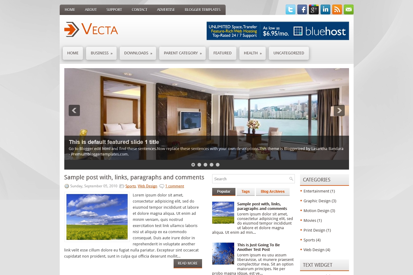 Vecta Blogger Template