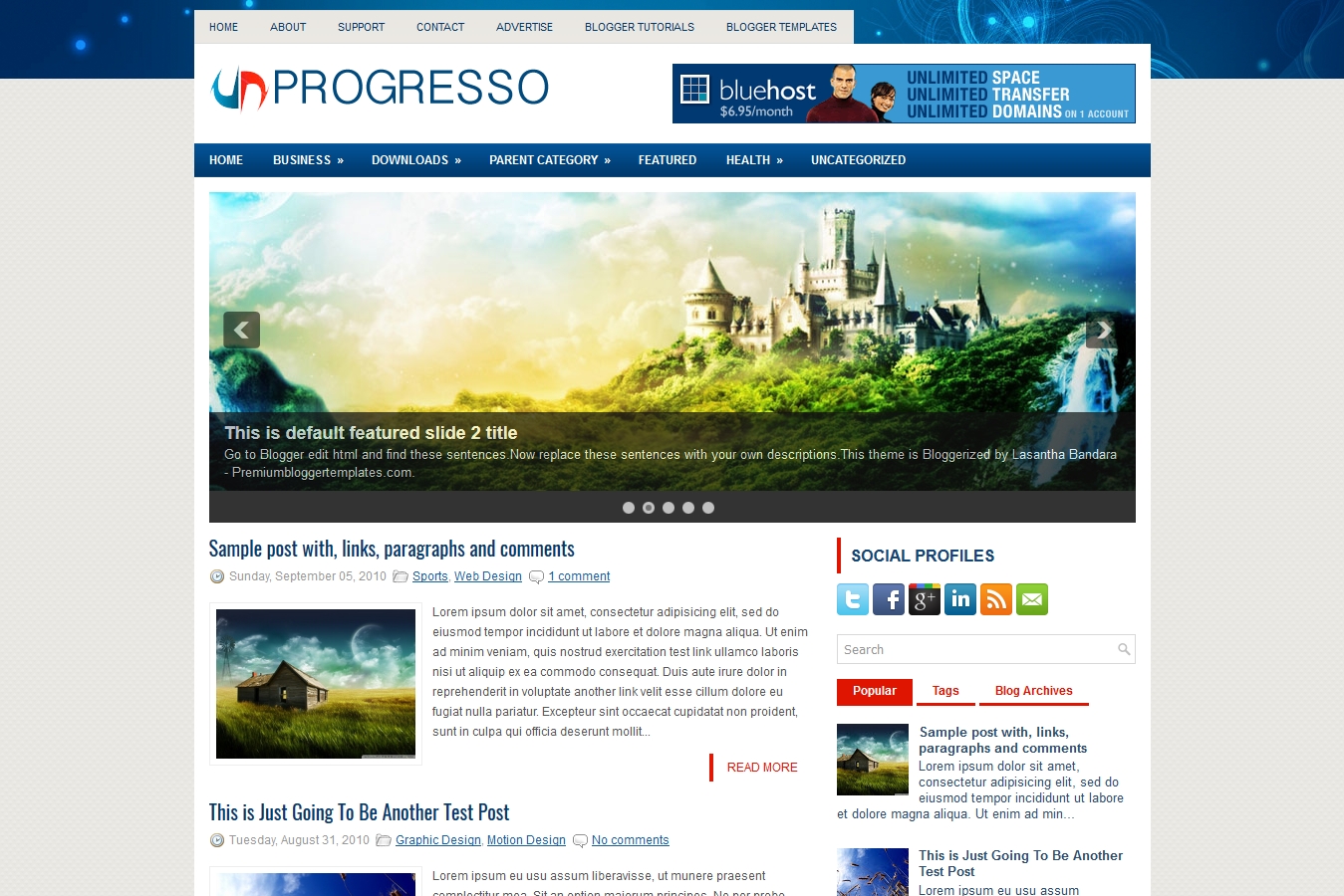 Progresso Free Blogger Template