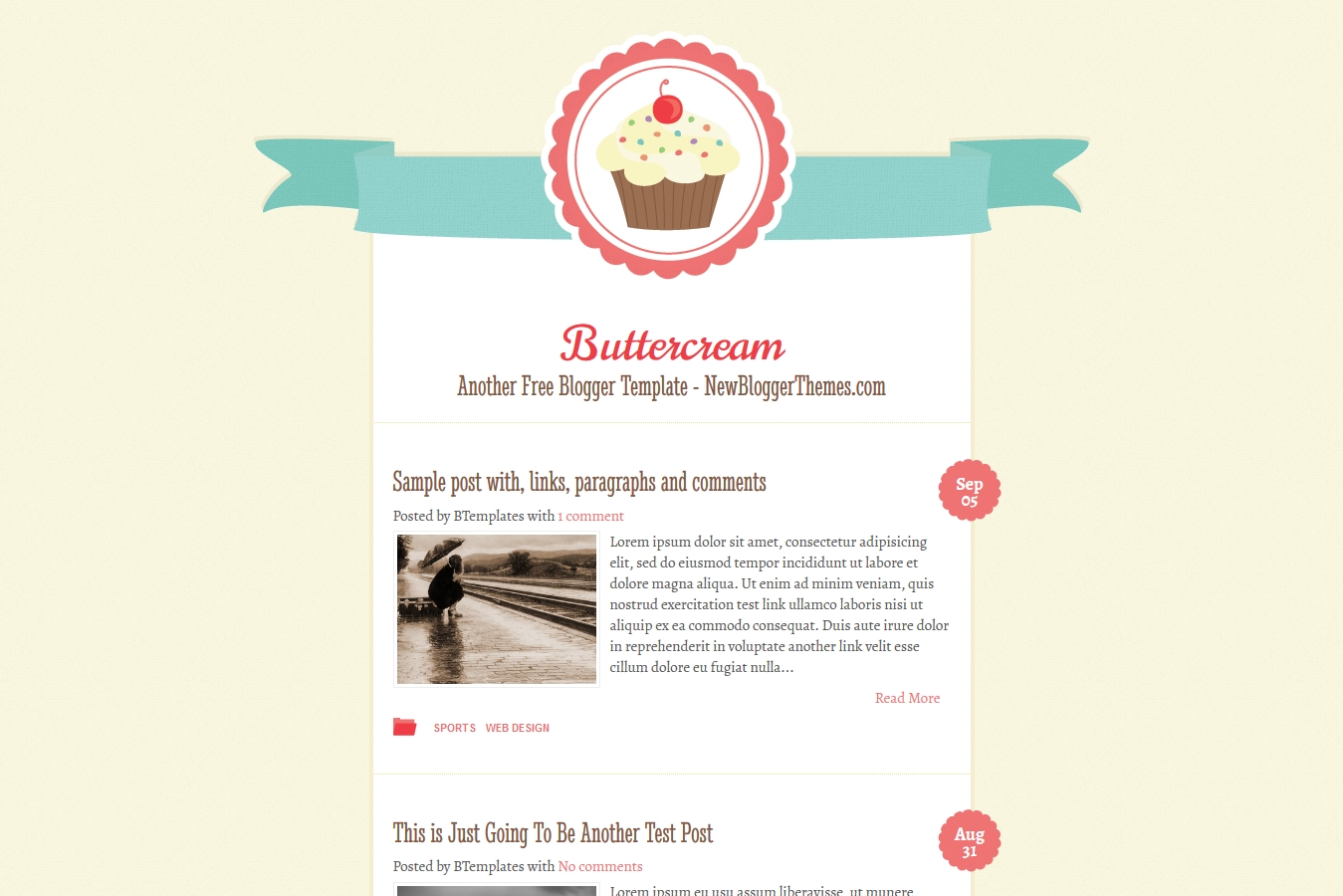 Buttercream Blogger Template