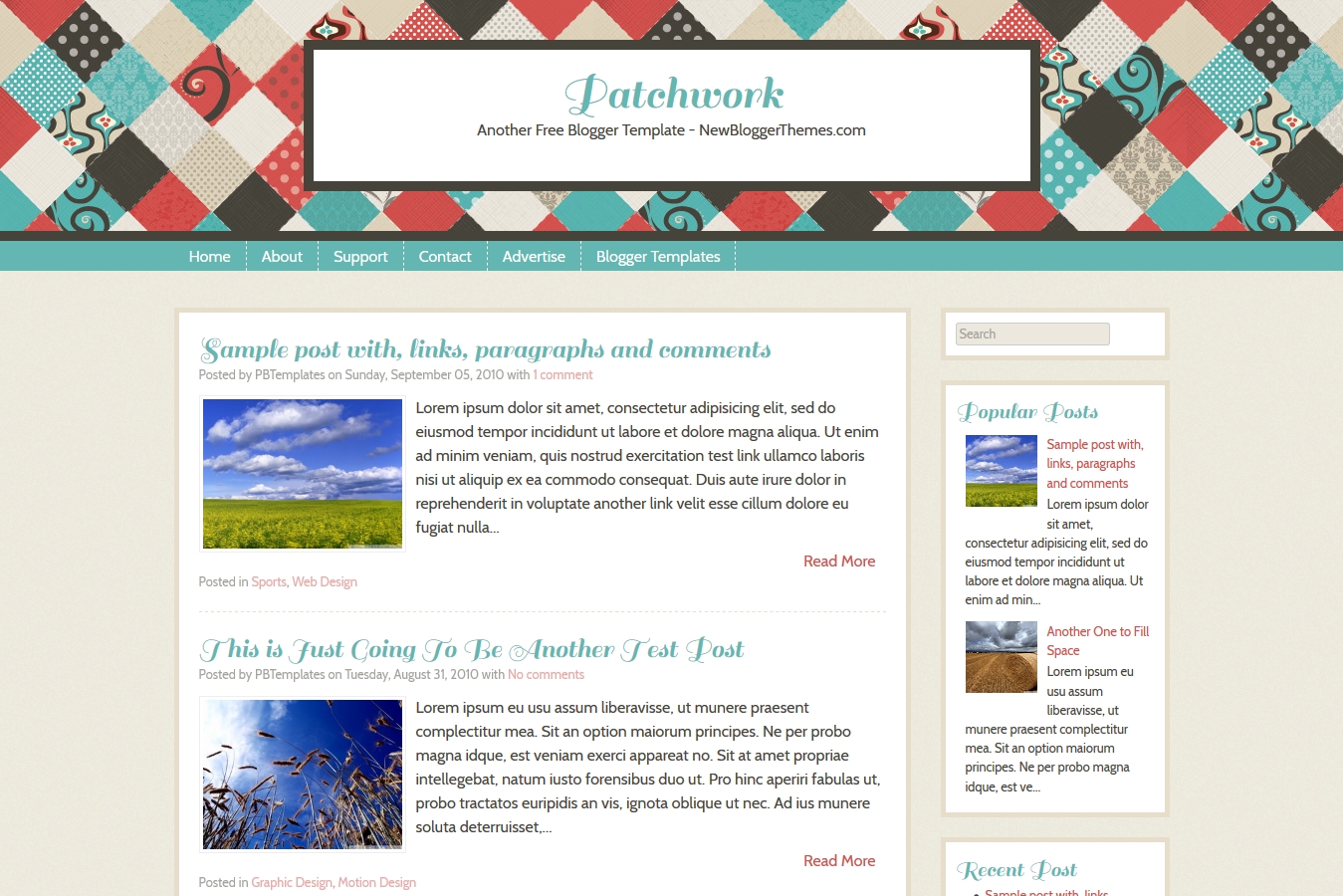 Patchwork Blogger Template