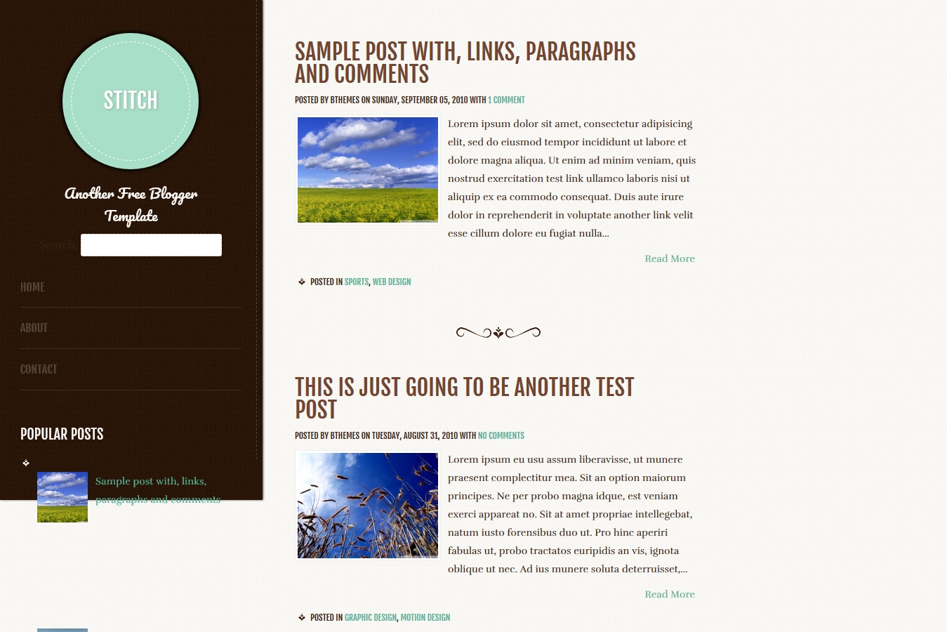 Stitch Blogger Template