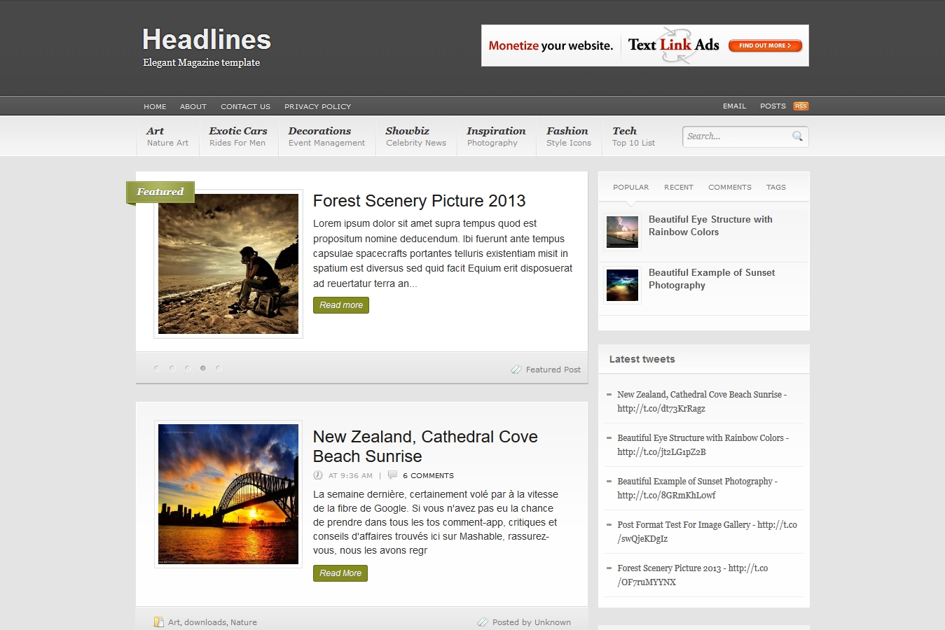 Headlines Blogger Template