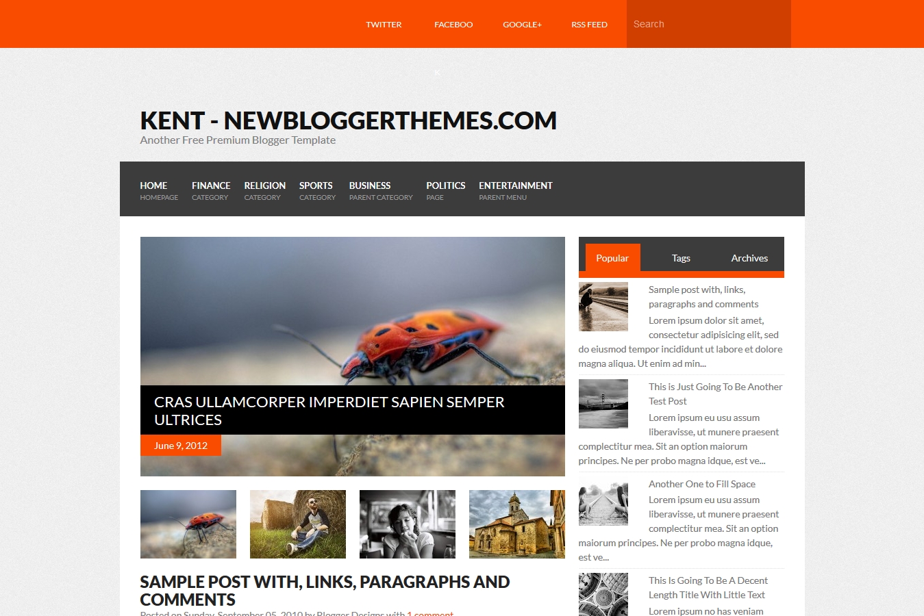 Kent Blogger Template