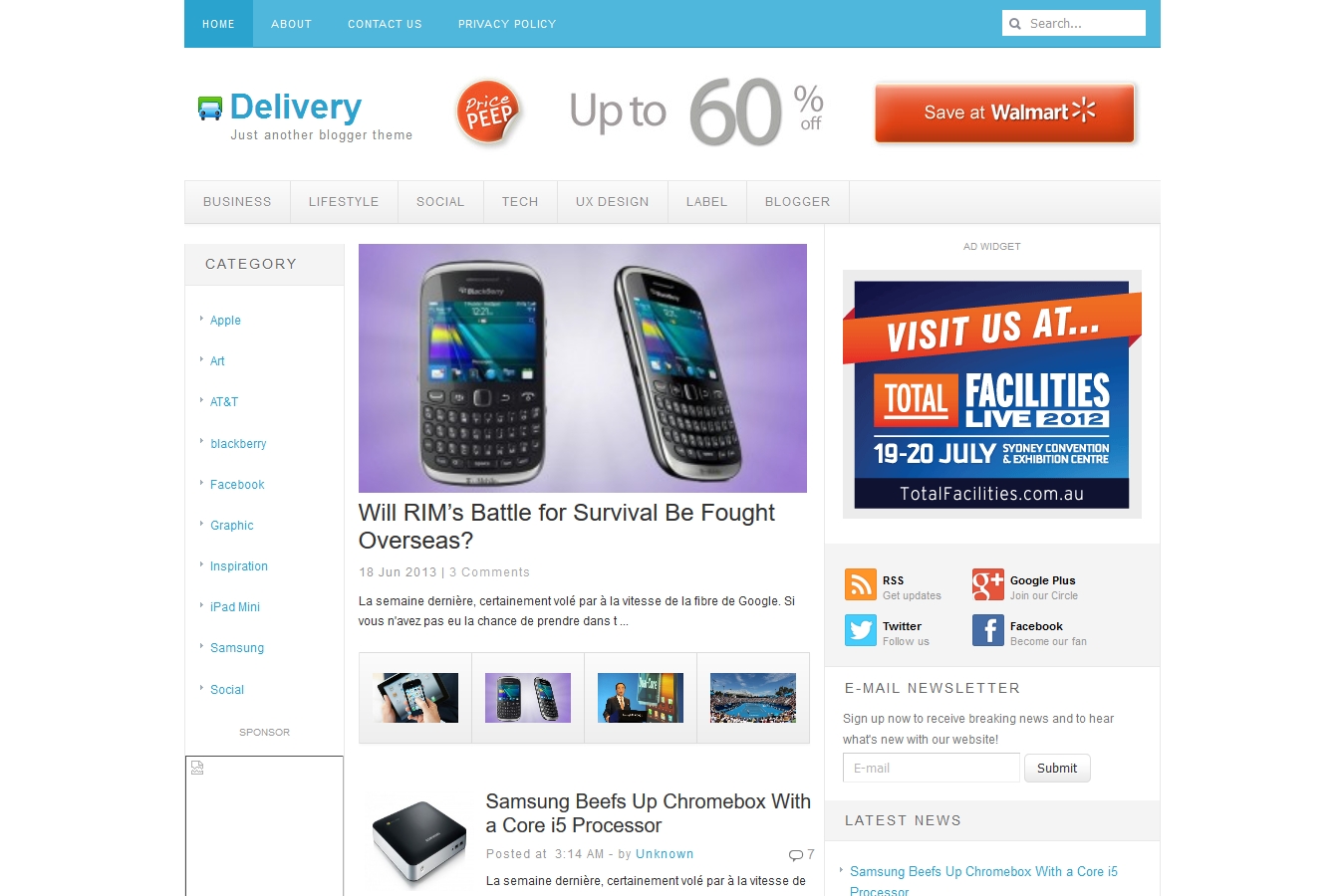Delivery Blogger Template