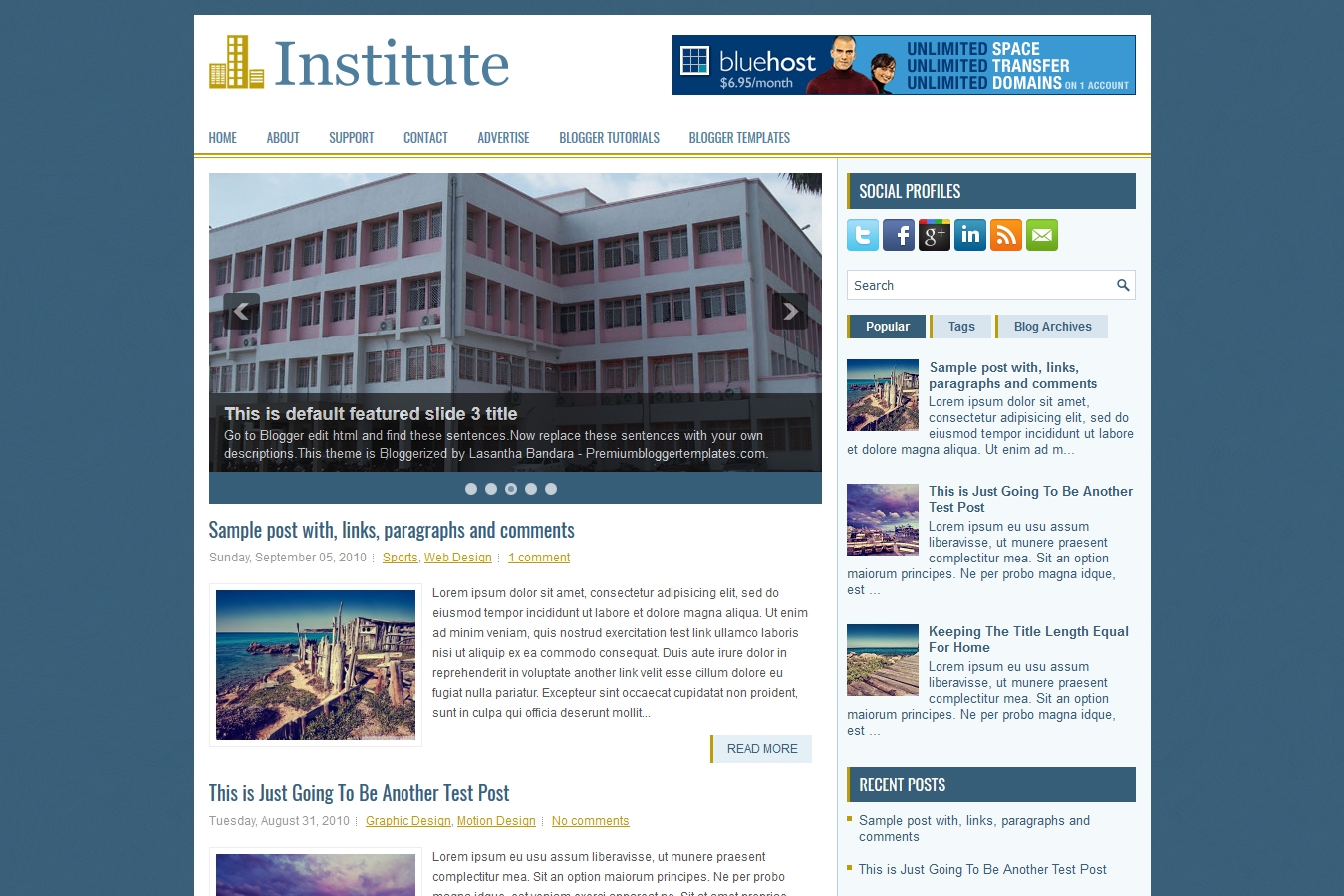 Institute Blogger Template