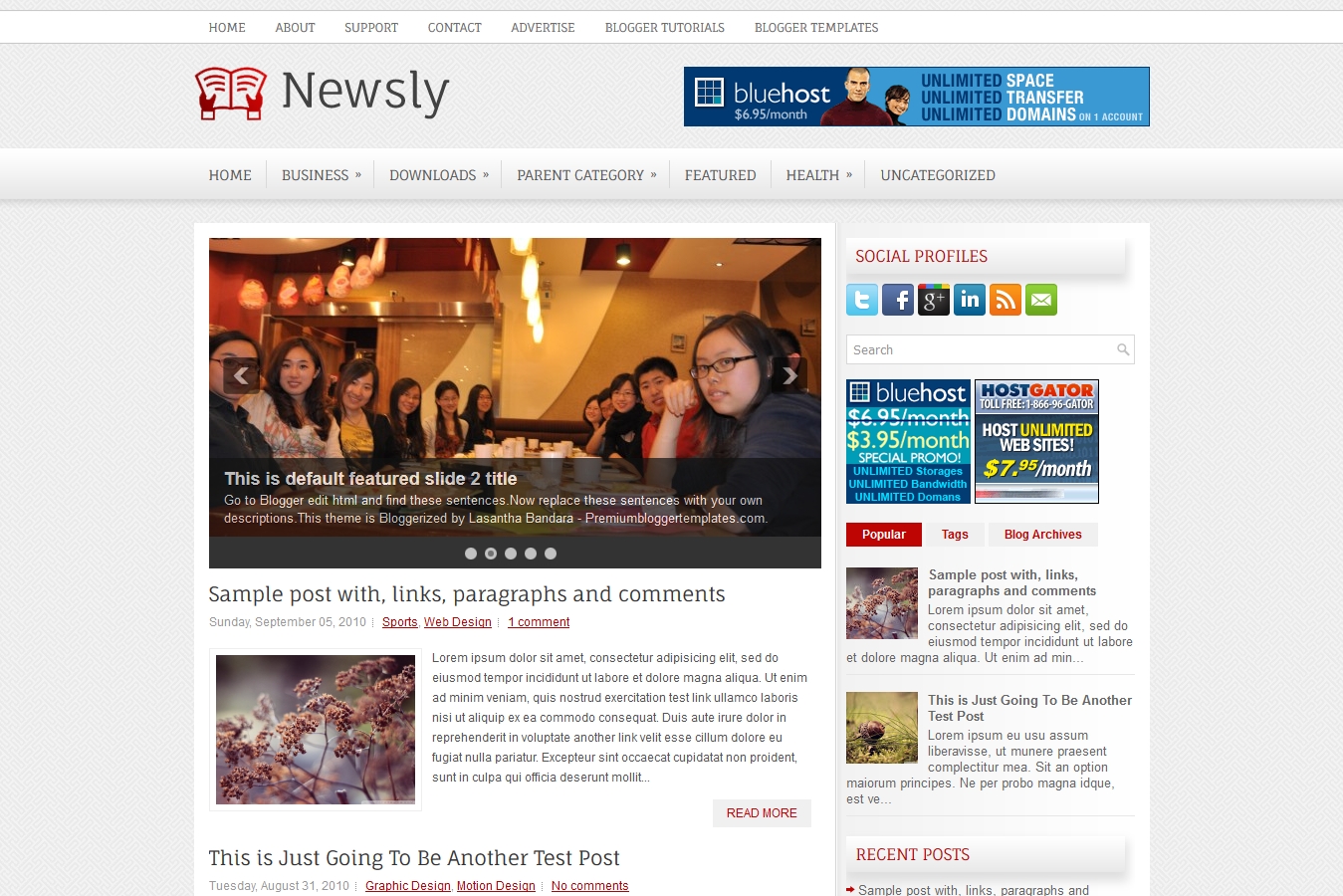 Newsly Blogger Template