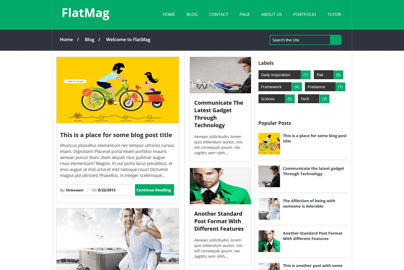 FlatMag Responsive Blogger Template