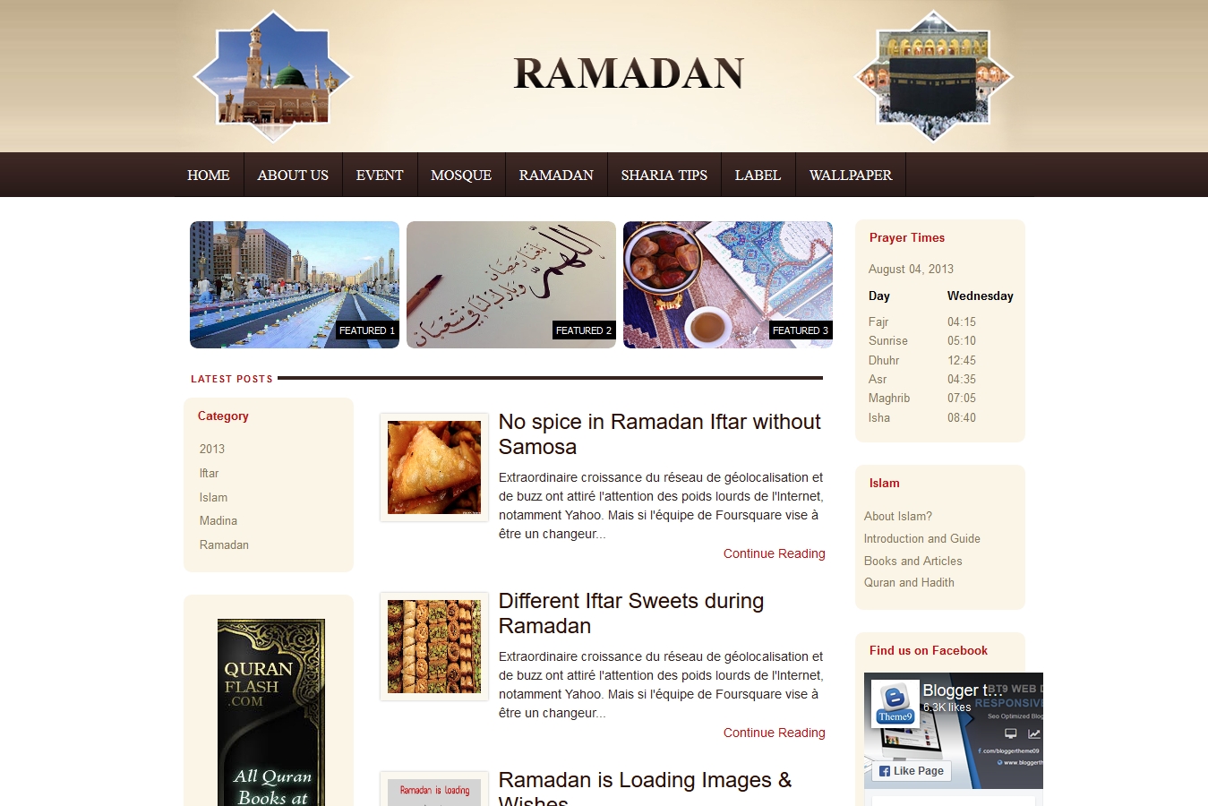 Ramadan Blogger Template
