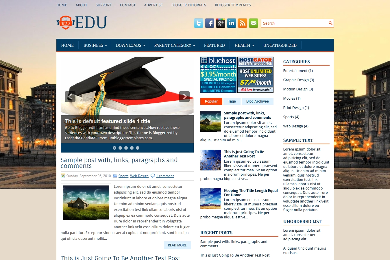 Edu Blogger Template