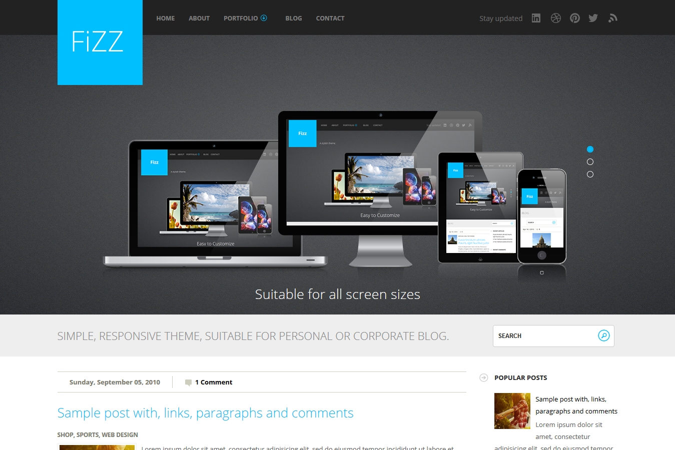 Fizz Responsive Blogger Template