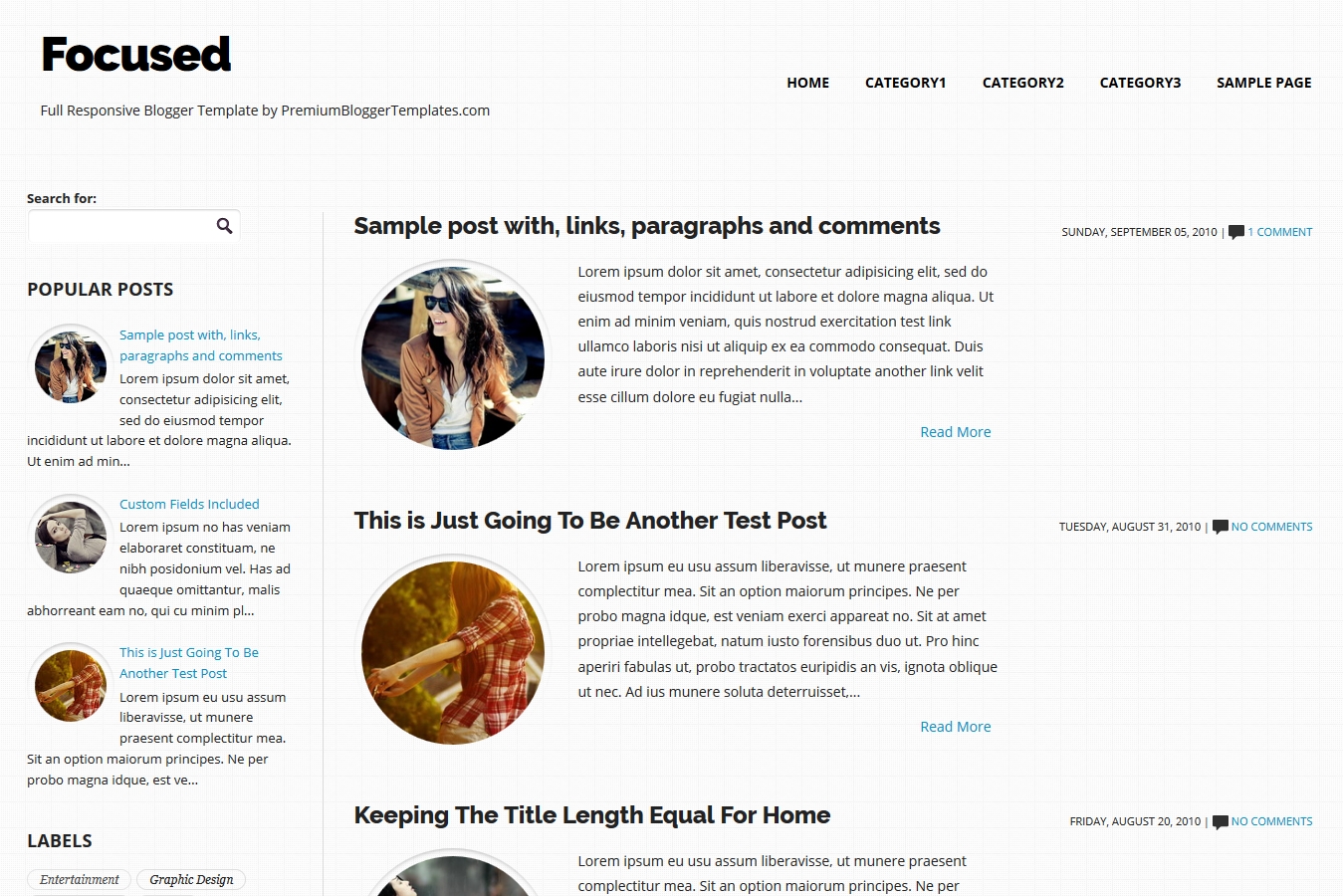 Focused Blogger Template