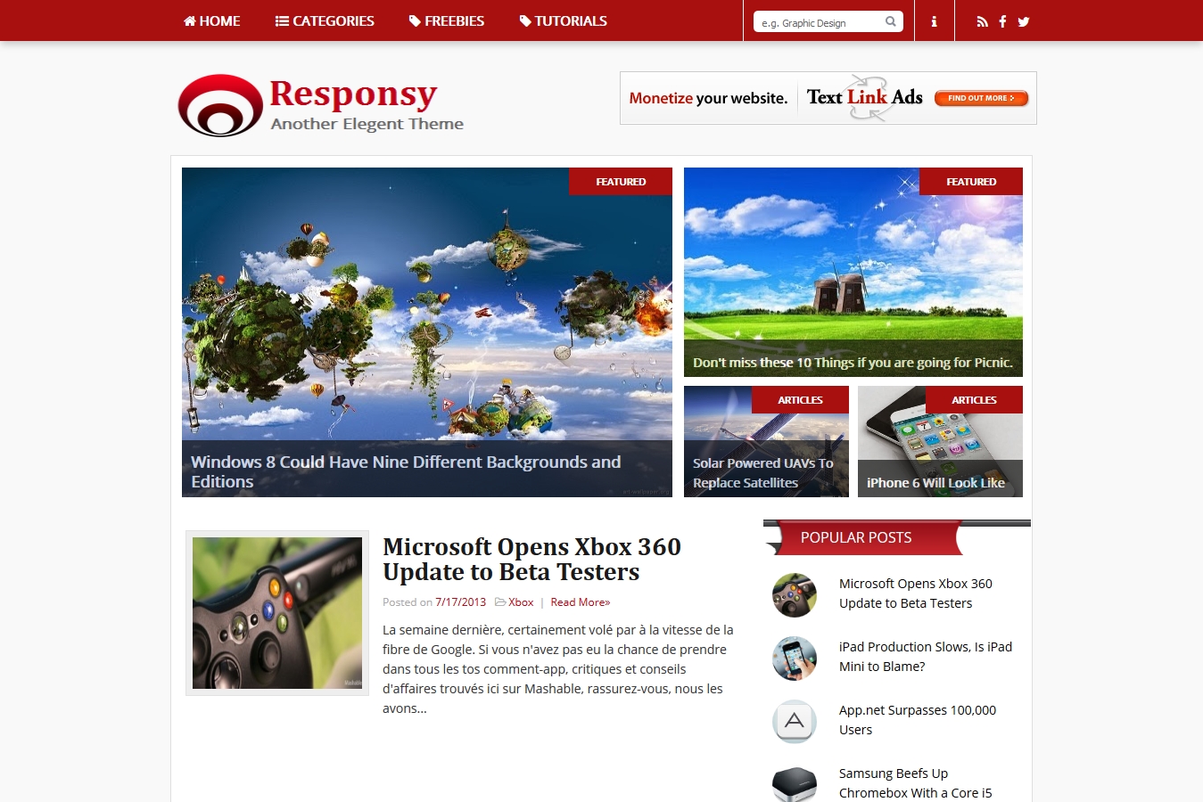 Responsy Blogger Template