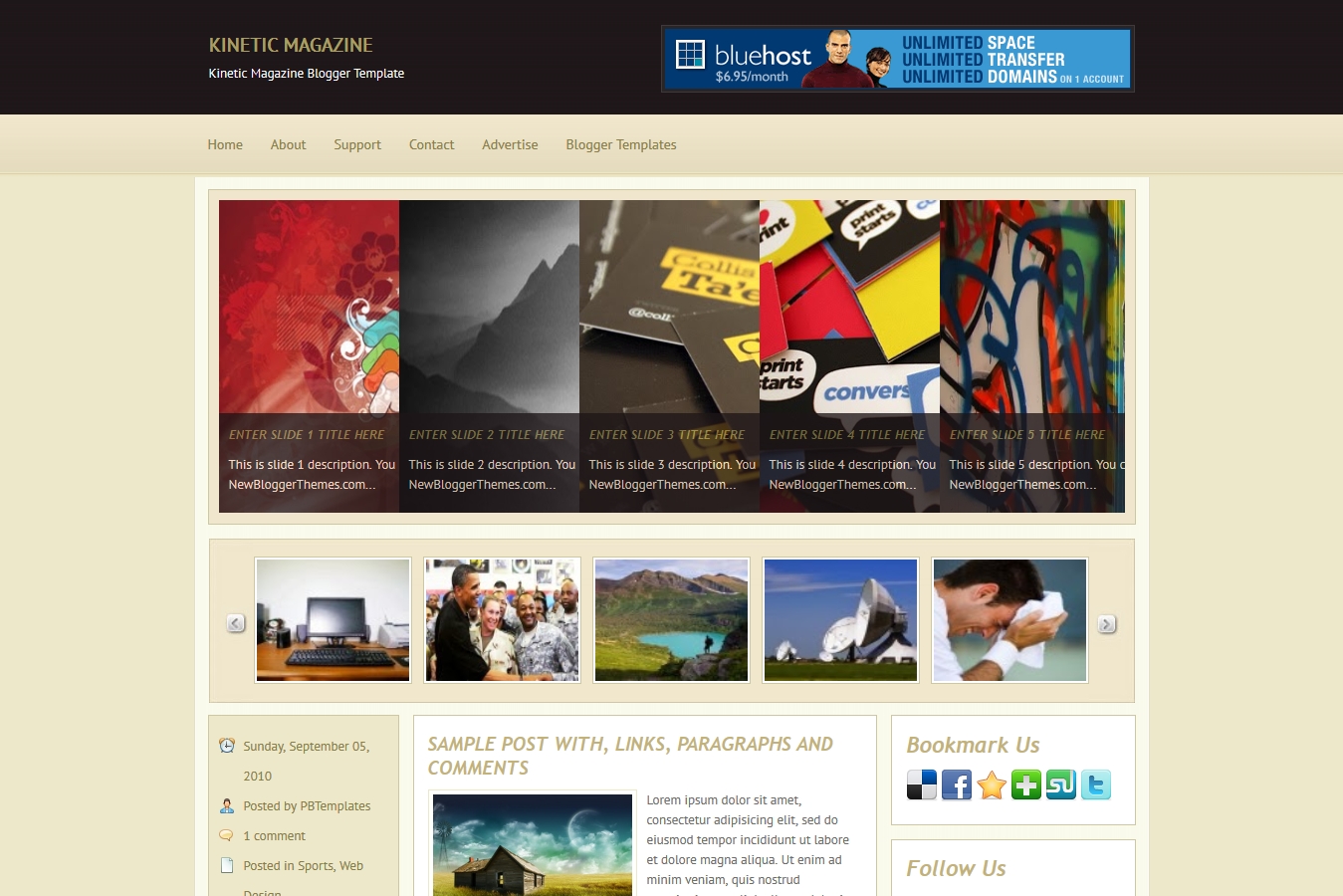 Kinetic Magazine Blogger Template