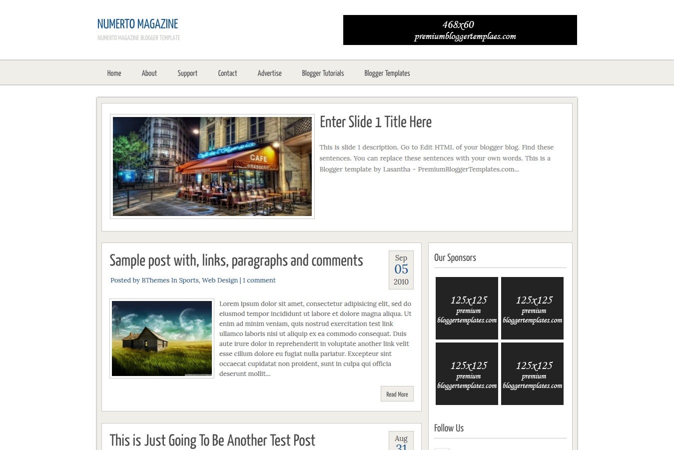Numerto Magazine Blogger Template