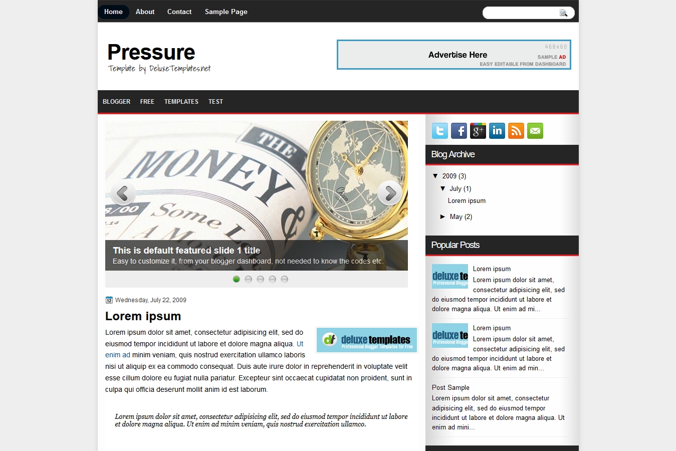 Pressure Blogger Template