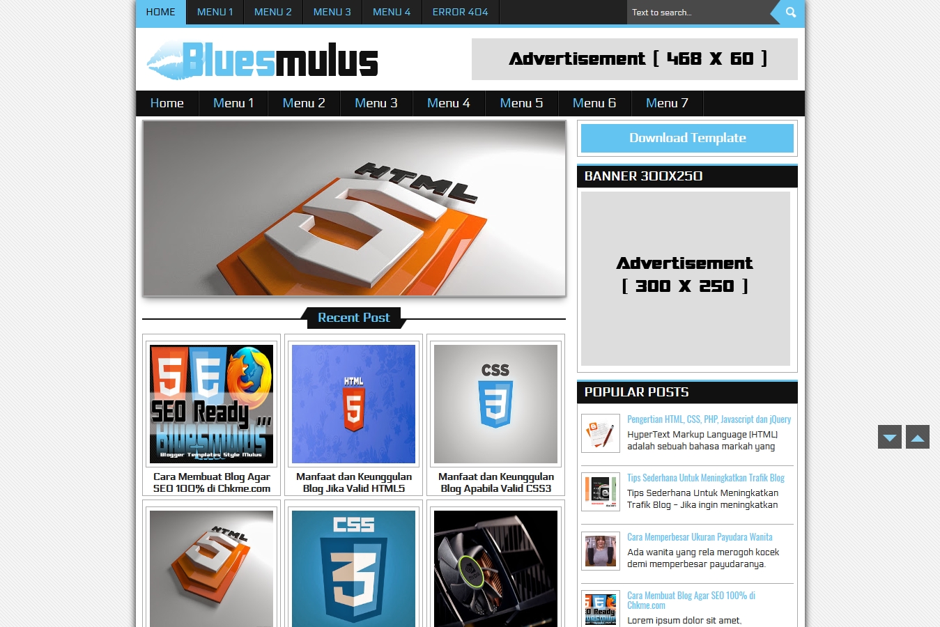 Bluesmulus Blogger Template