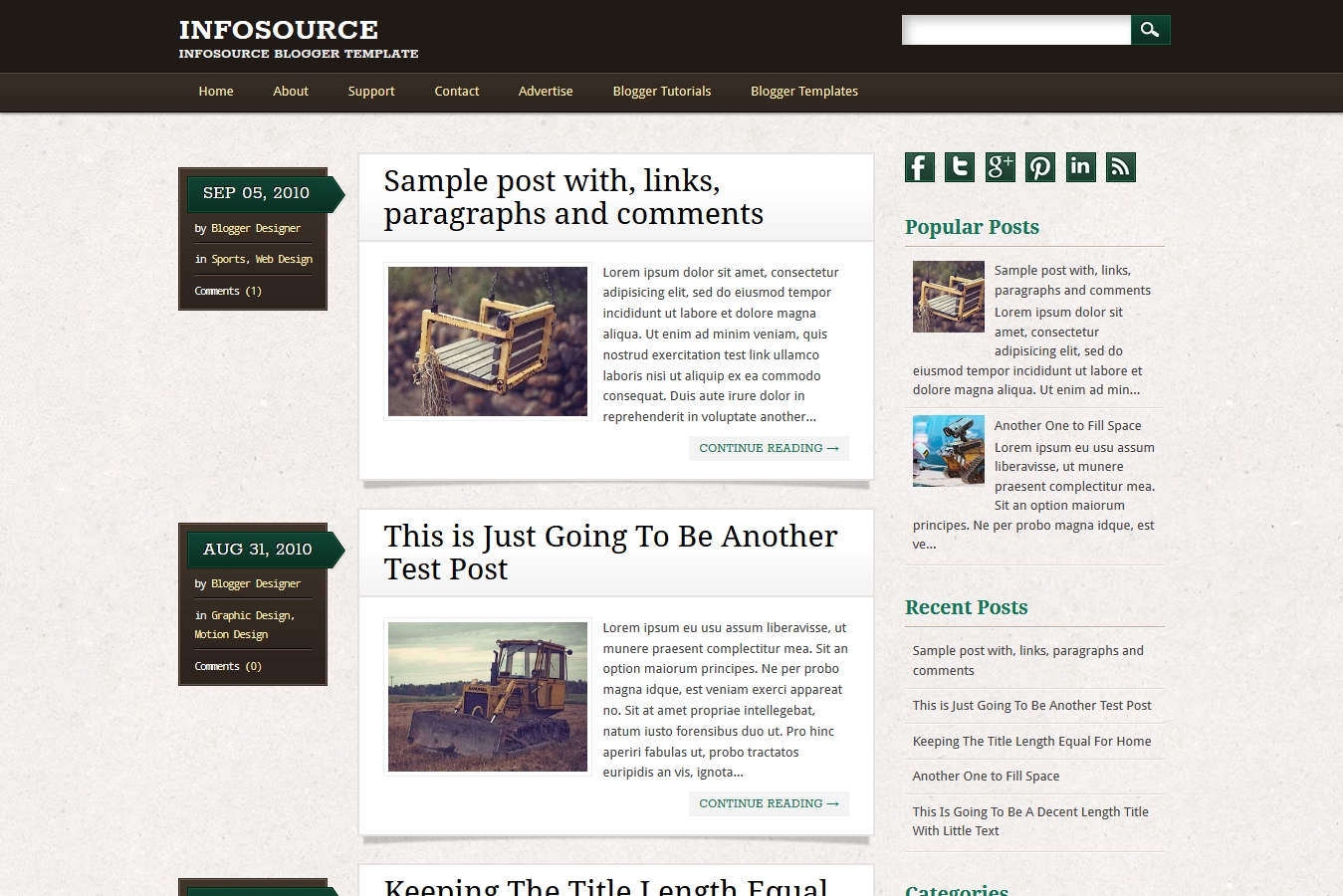 Infosource Blogger Template