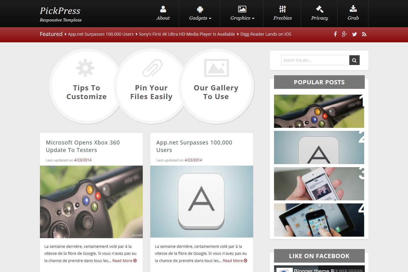 PickPress Blogger Template