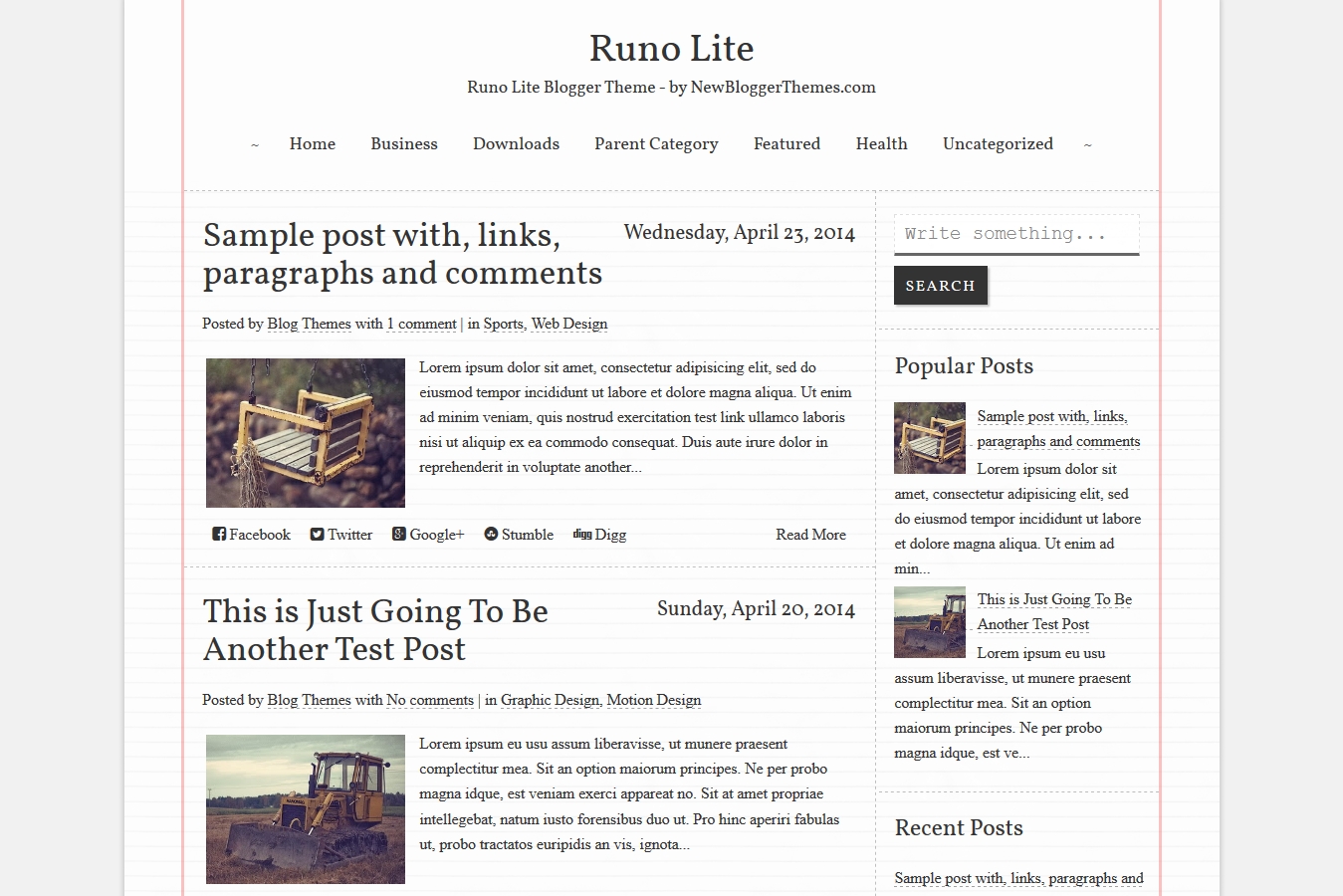 Runo Lite Blogger Template