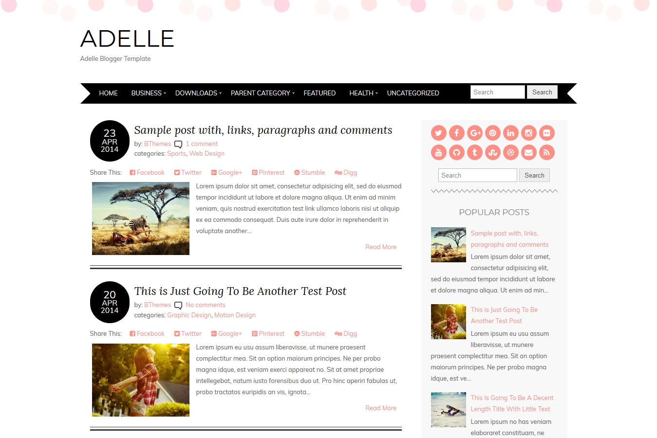 Adelle Blogger Template
