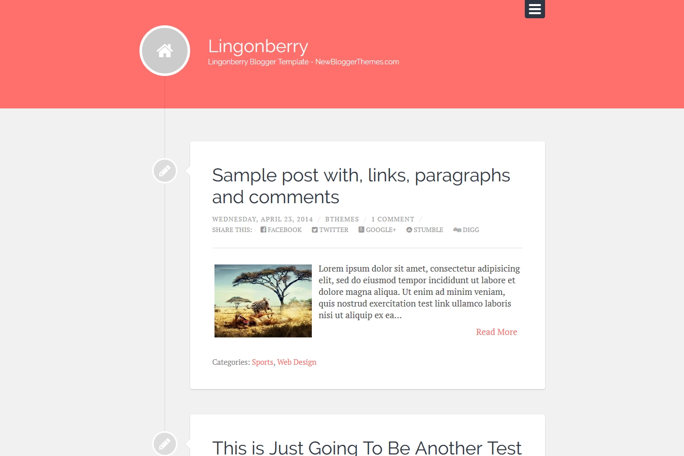 Lingonberry Blogger Template