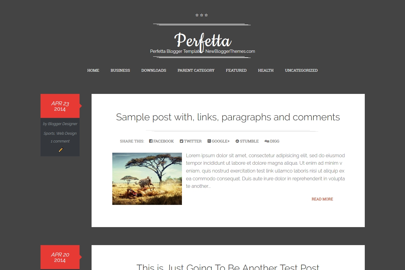 Perfetta Blogger Template