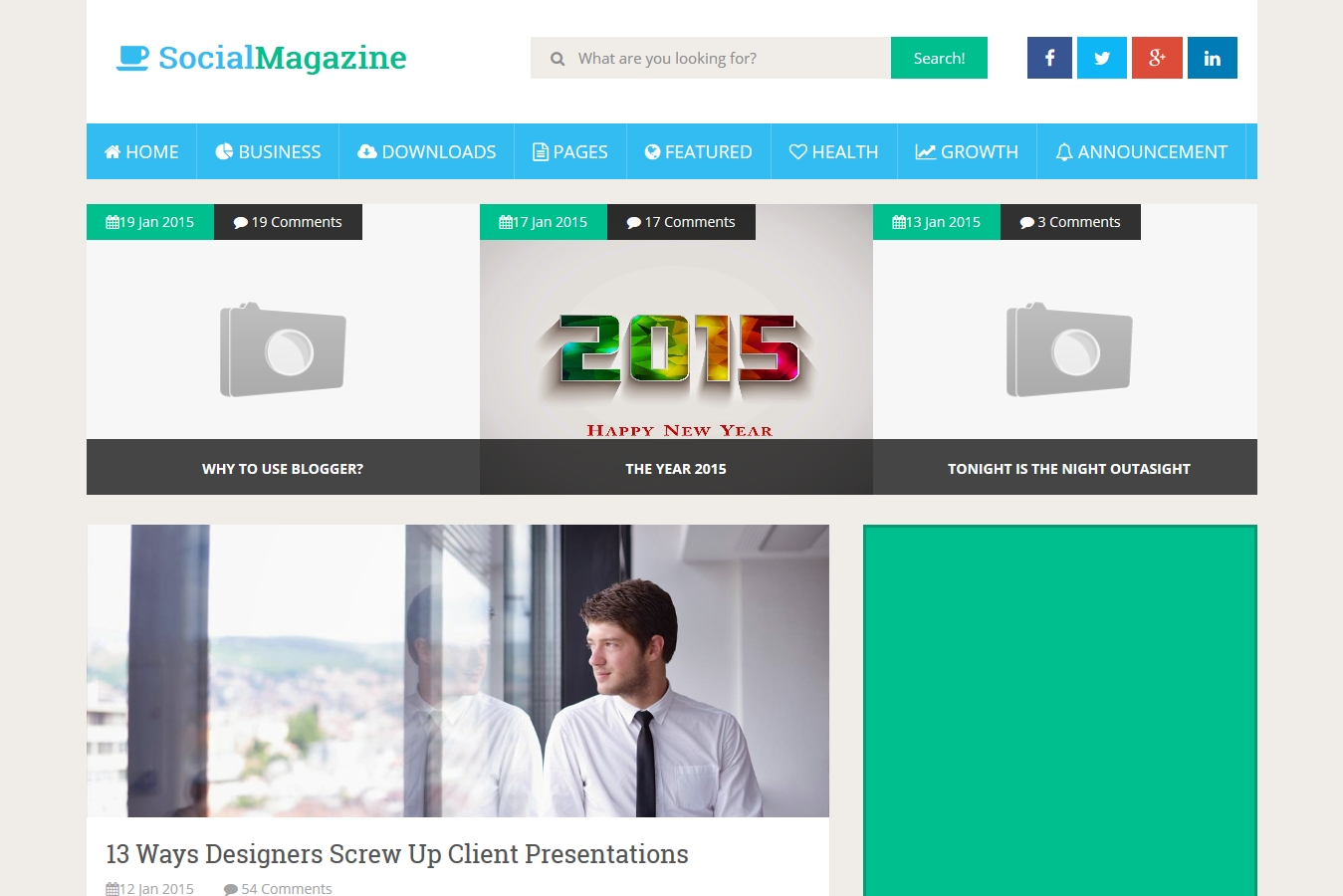 Social Mag Responsive Blogger Template