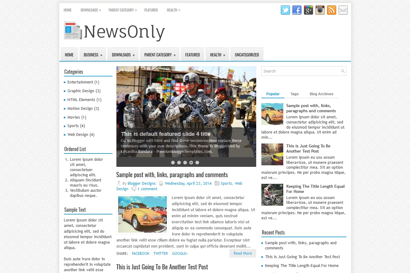 NewsOnly Blogger Template