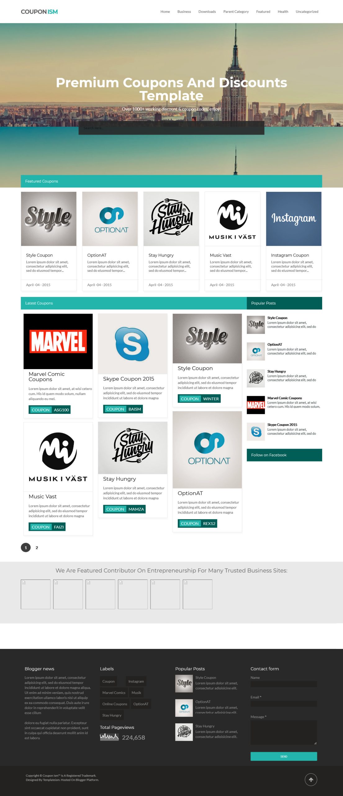 Couponism Responsive Blogger Template