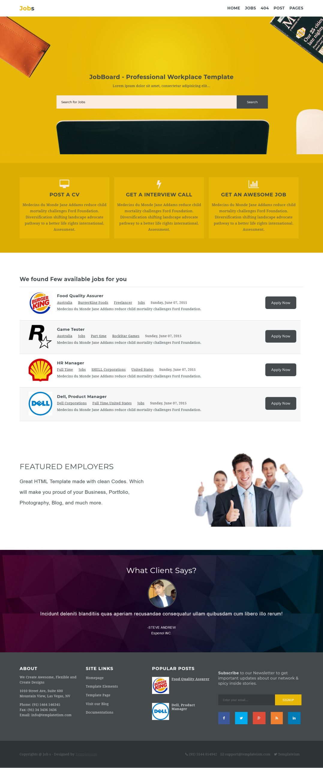 Jobs Responsive Blogger Template
