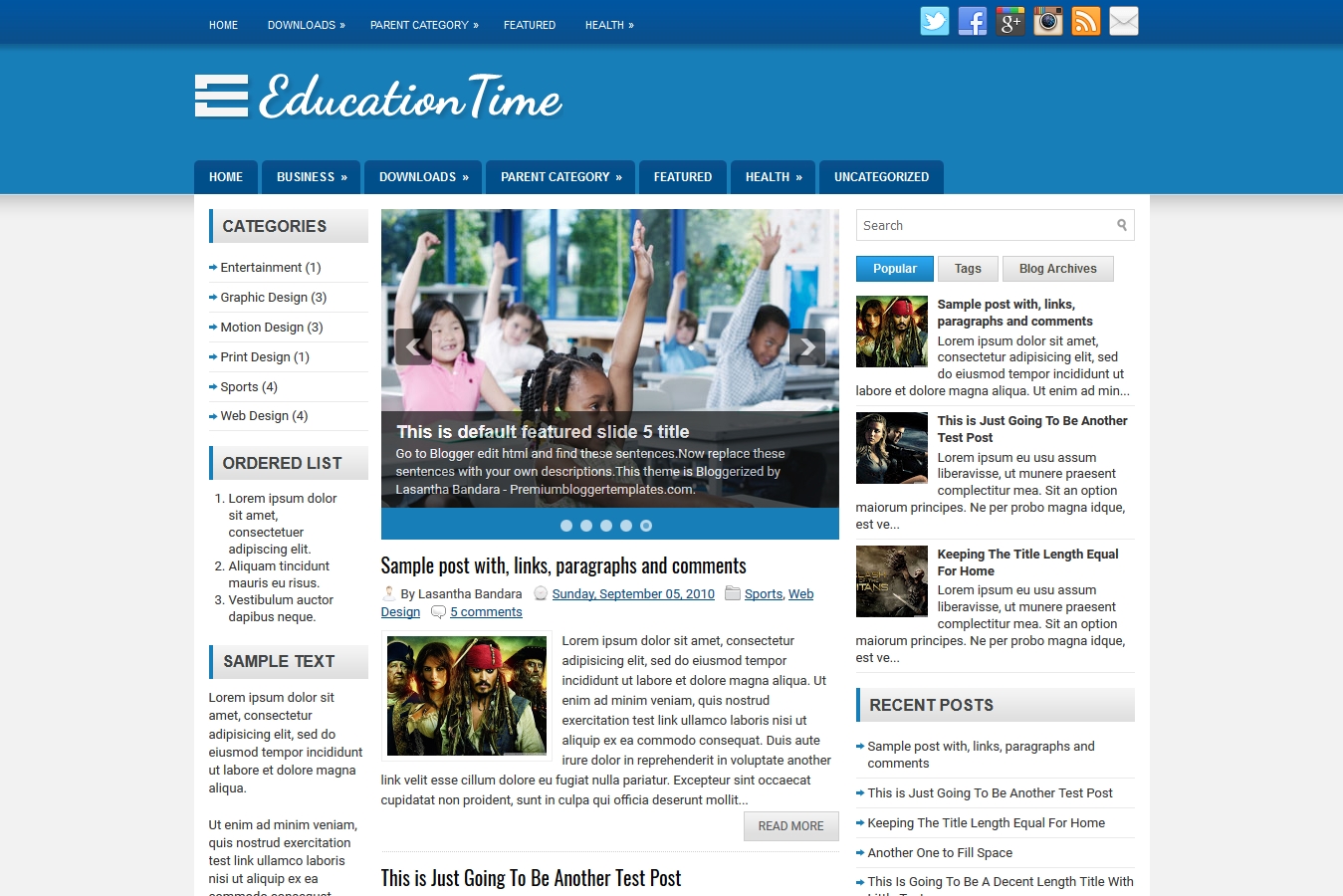 EducationTime Blogger Template
