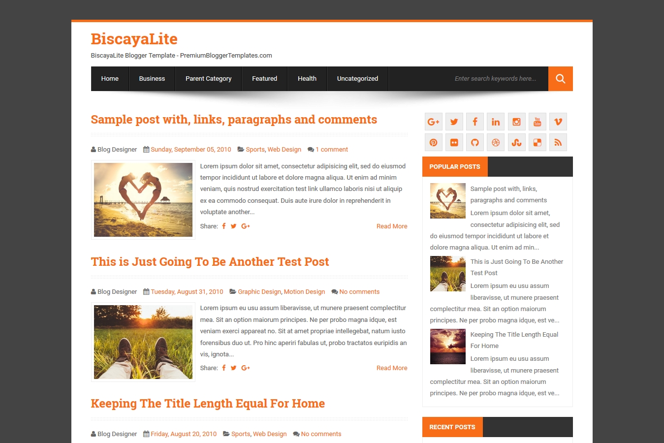 BiscayaLite Blogger Template