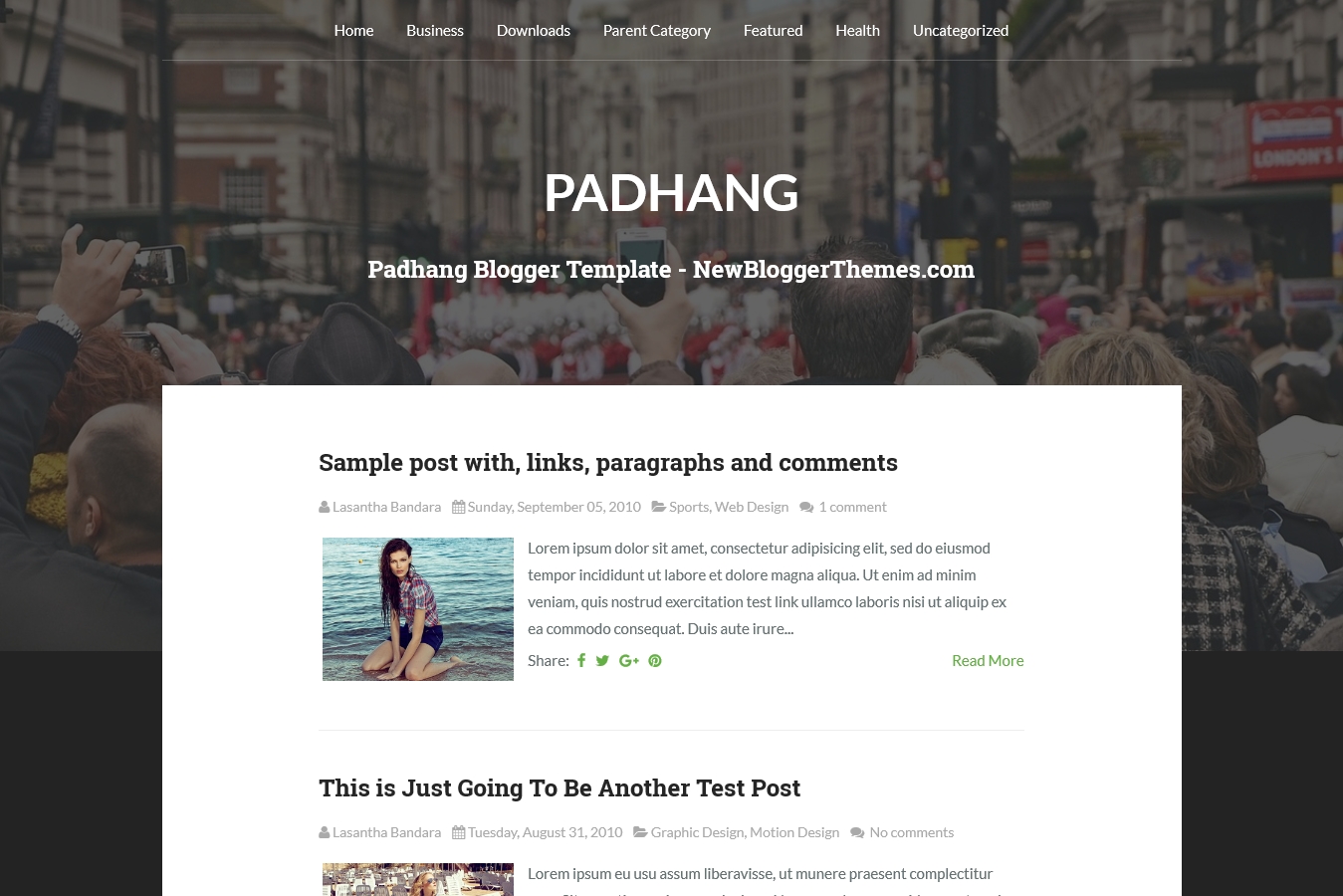 Padhang Blogger Template