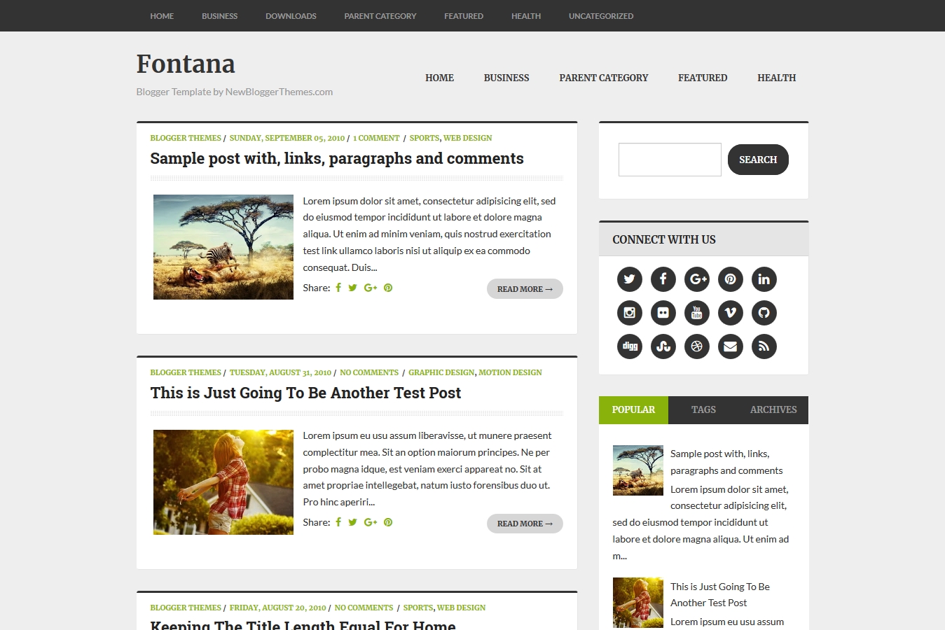 Fontana Blogger Template