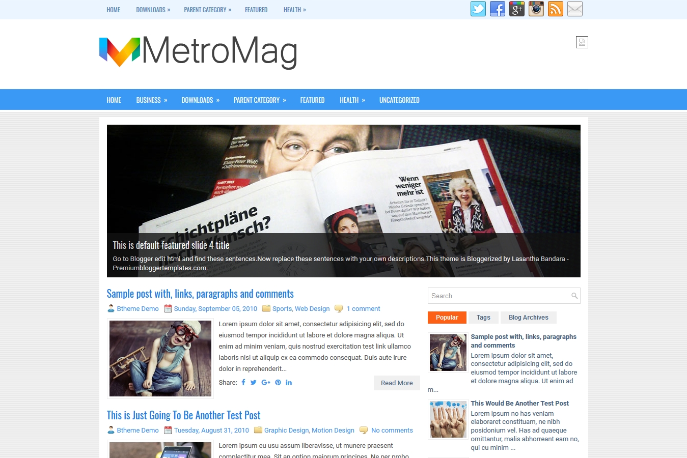 MetroMag Blogger Template