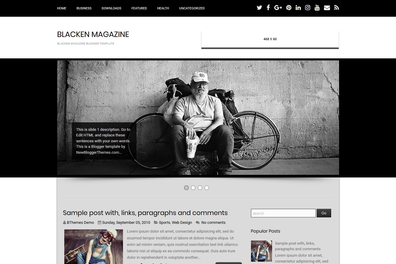 Blacken Magazine Blogger Template