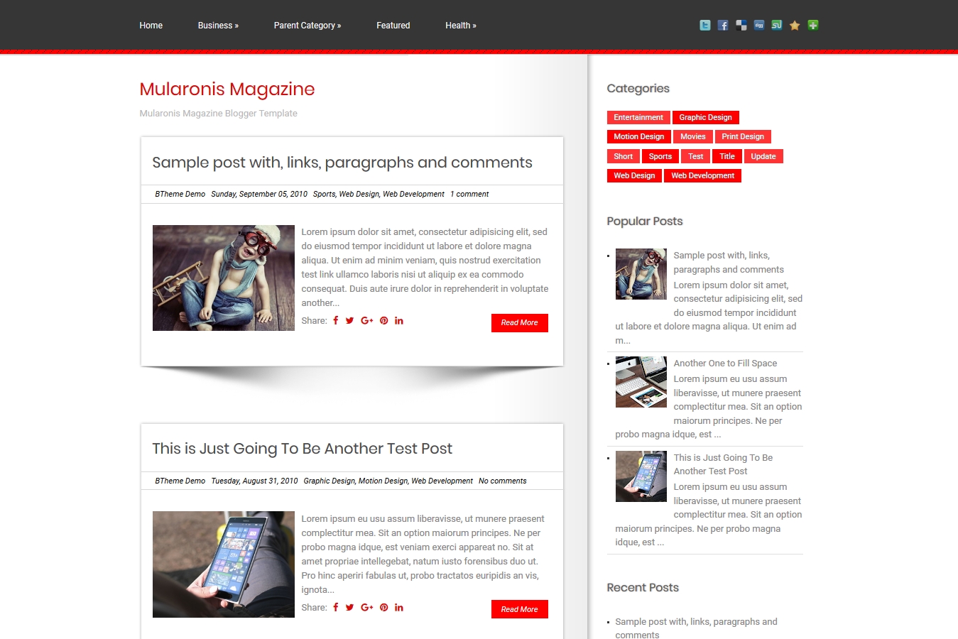 Mularonis Magazine Blogger Template