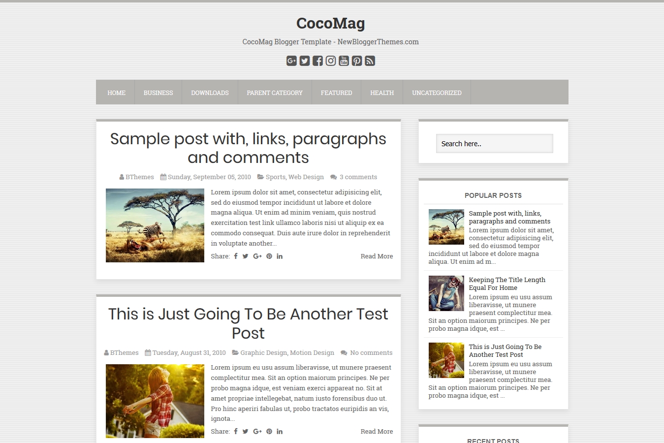 CocoMag Blogger Template