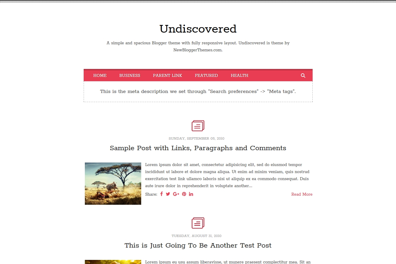Undiscovered Blogger Template