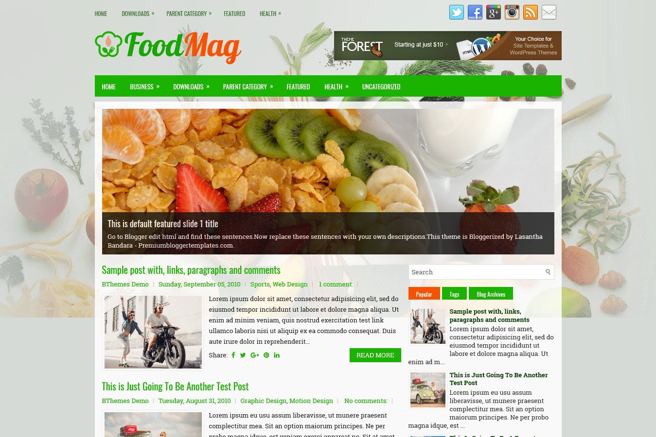 FoodMag Blogger Template