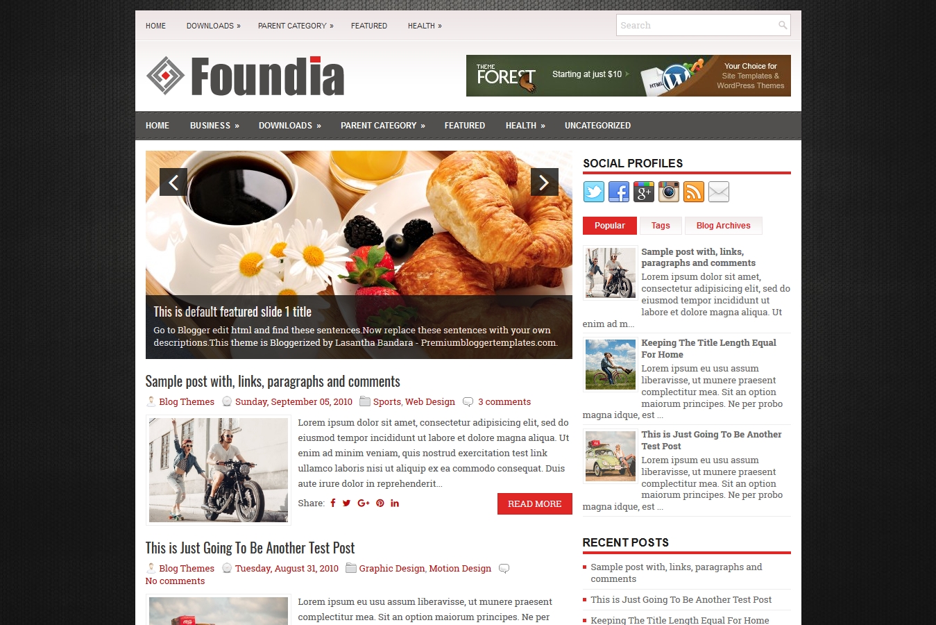 Foundia Blogger Template