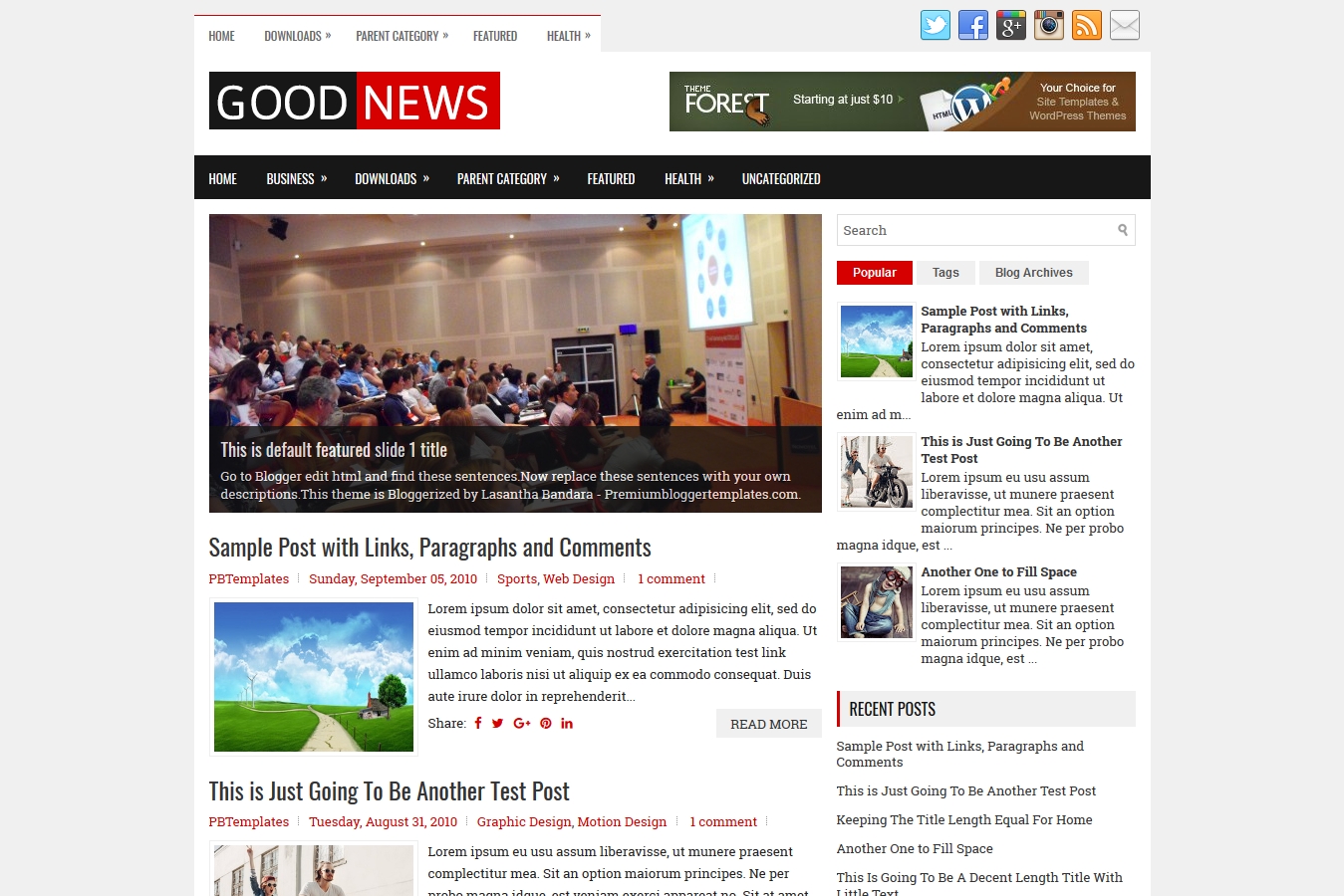 GoodNews Blogger Template